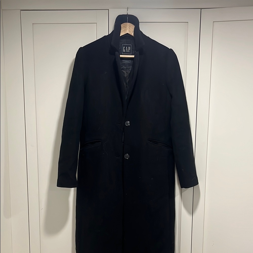 Black Wool Pea Coat Classic Style